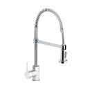 Miscelatore per lavello con bocca alta a molla, provvisto di doccetta a 2 getti con attacco magnetico, serie denver Idrobric ...