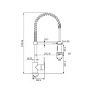 Miscelatore per lavello con bocca alta a molla, provvisto di doccetta a 2 getti con attacco magnetico, serie denver Idrobric ...