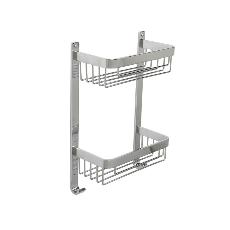 Mensola doccia rettangolare attractive doppia con appendini Idrobric A111002FR
