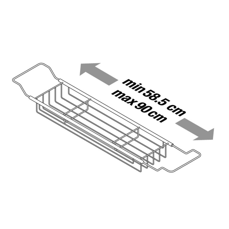 Traversa vasca portaoggetti estensibile min 58,5 - max 90 cm Idrobric A111003TS