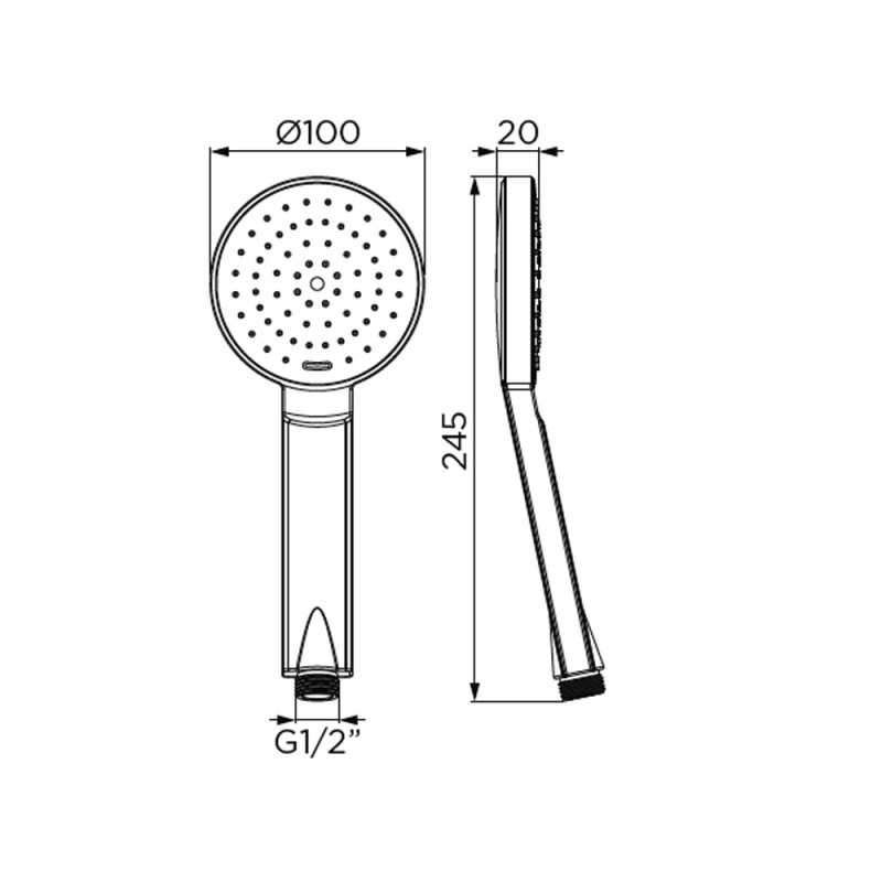 Doccino serie eolo cromato ad un getto Idrobric BLIDOC0141CR