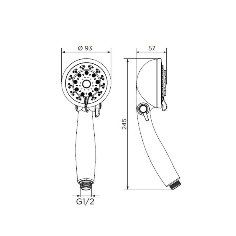 Doccino serie butterfly cromato a 5 getti Idrobric BLIDOC0111CR