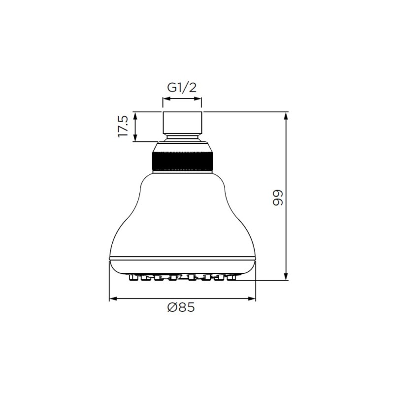 Soffione serie lilla, cromato ad un getto Idrobric F0171