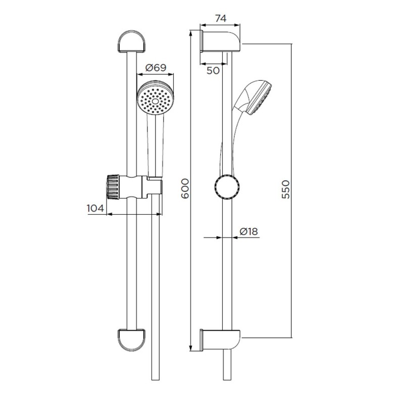 Saliscendi serie kimera, cromato ad 1 getto Idrobric BLISAL0069CR
