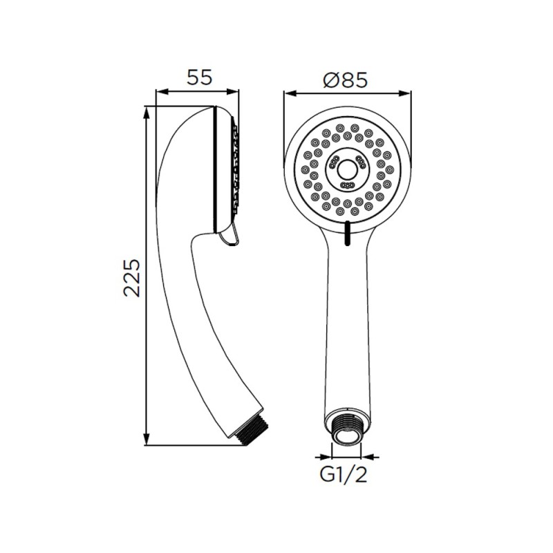 Doccino serie diesis a 3 getti, cromato Idrobric D0170 CR