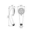 Doccino serie luna cromato, a 4 getti Idrobric D0151 CR