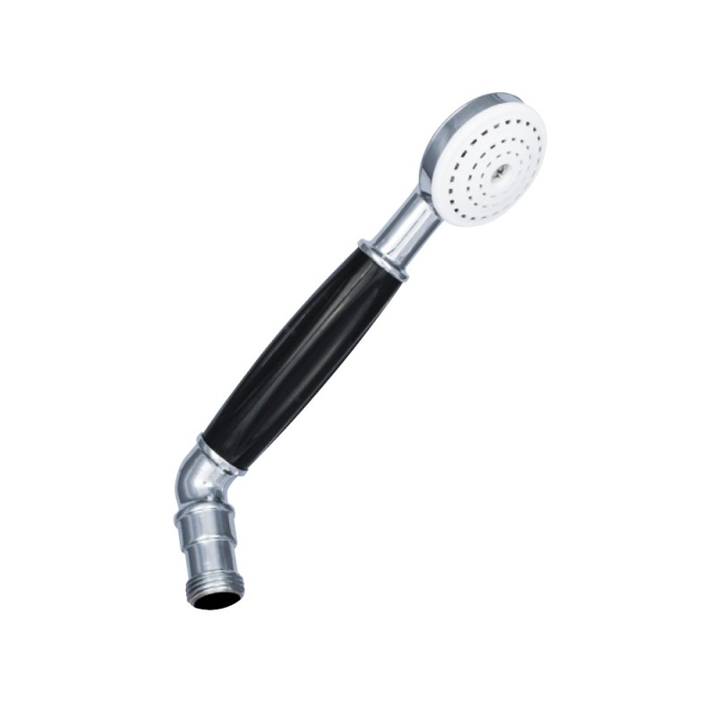 Doccino serie diritta con curva a 1 getto, cromato - nero Idrobric D0133 NE Doccino serie diritta con curva a 1 getto, cromato - nero Idrobric D0133 NE