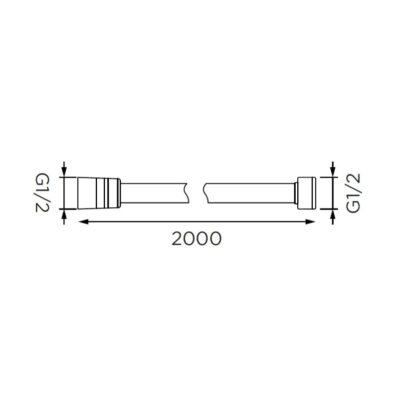 Flessibile doccia in acciaio con doppia aggraffatura da 200 cm Idrobric H0232 B200