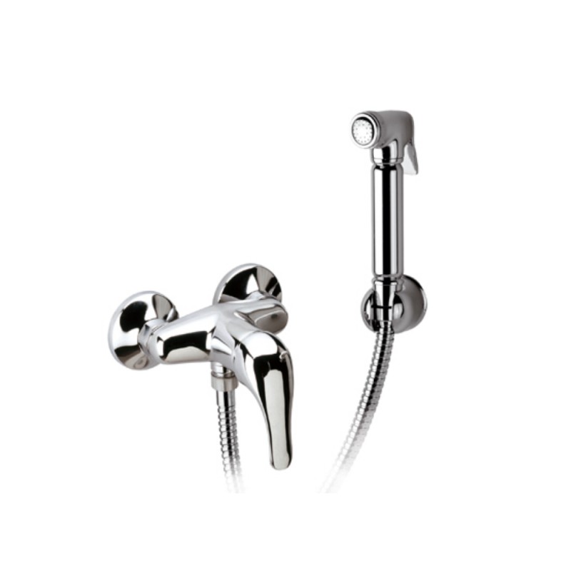 Set doccetta per bidet relax con doccia a pulsante, flessibile, miscelatore doccia e supporto lux Remer C332REL