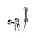 Set doccetta per bidet relax con doccia a pulsante, flessibile, miscelatore doccia e supporto lux Remer C332REL