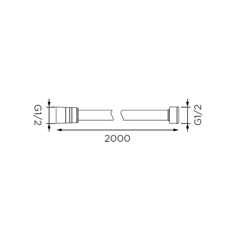 Flessibile doccia in plastica rinforzata cromato di 200 cm Idrobric C0398 200 CR