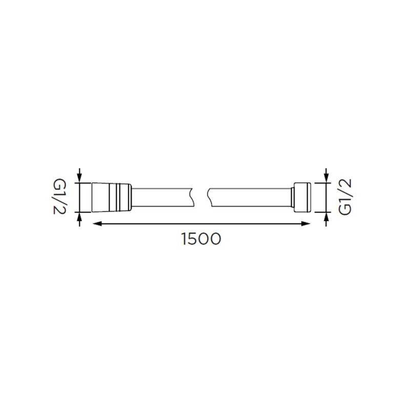 Flessibile doccia in plastica rinforzata cm 150 bianco-cromo Idrobric C0398 150 BI