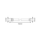 Flessibile doccia in plastica rinforzata cm 150 bianco-cromo Idrobric C0398 150 BI
