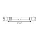 Flessibile doccia in plastica rinforzata, bianco-cromo cm 200 Idrobric C0398 200 BI