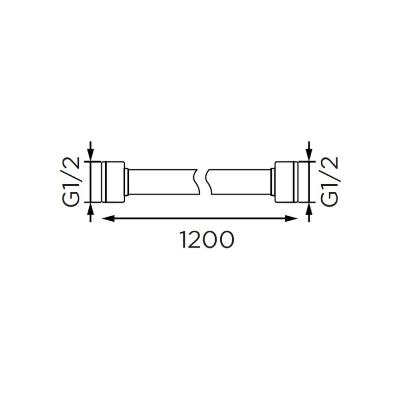 Flessibile doccia in acciaio, cromato da cm 120 Idrobric H0235 120