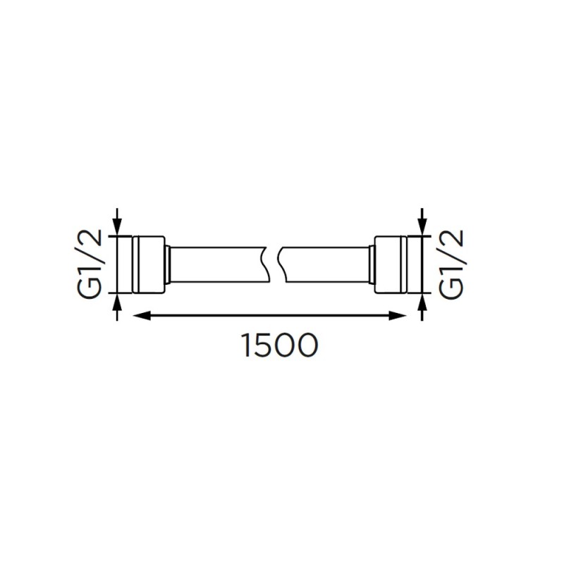 Flessibile doccia da 150 cm in acciaio, cromato Idrobric H0235 150