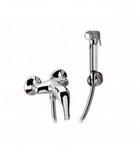 Set doccetta bidet relax con doccia a pulsante, flessibile, miscelatore doccia e supporto lux Remer C332REZ