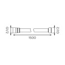 Flessibile da 150 cm in acciaio cromato, doppia aggraffatura Idrobric BLIFLE0024CR