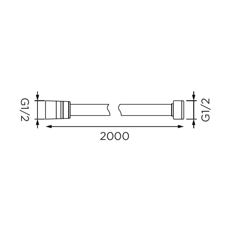 Flessibile doccia in plastica rinforzata, da 200 cm, cromato-bianco Idrobric H0239 200 BI
