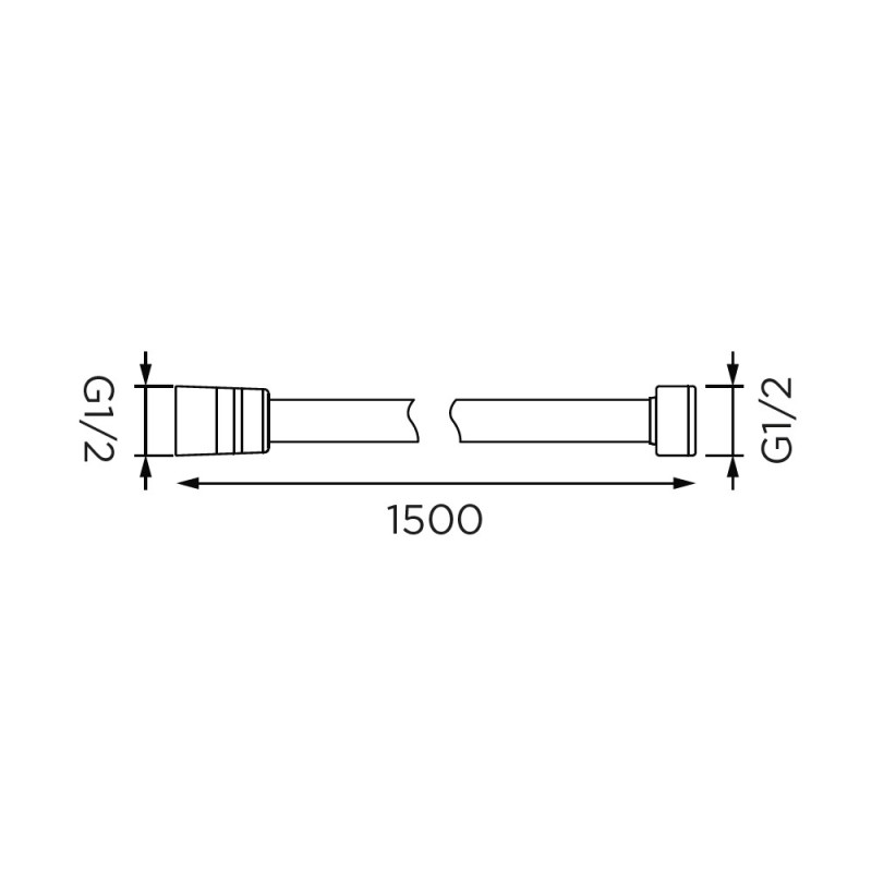 Flessibile doccia da 150 cm cromato-bianco in plastica rinforzata Idrobric H0239 150 BI