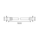 Flessibile doccia da 150 cm cromato-bianco in plastica rinforzata Idrobric H0239 150 BI