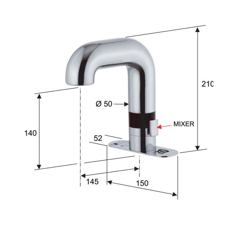 Sensor - miscelatore elettronico con regolatore con basetta Remer SE14B