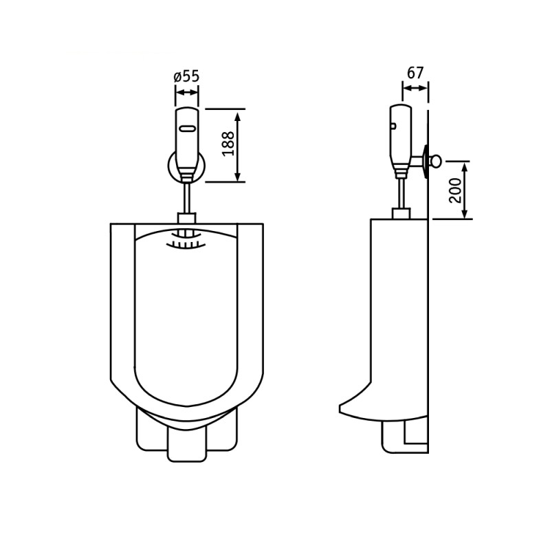 Sensor - rubinetto elettronico esterno per orinatoio Remer SE33