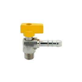 Rubinetto a sfera a squadra maschio con portagomma per gas metano Idrobric SMK-K0342XX