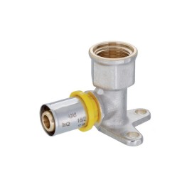 Raccordo curvo femmina con flangia a pressare per multistrato gas Idrobric SACGAS009XGF