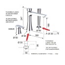 Miscelatore vasca con bocca, deviatore e doccetta estraibile - serie diva Daniel Rubinetterie DV691CR