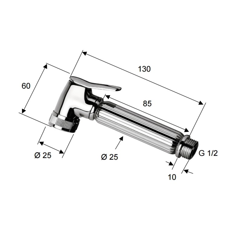 Doccetta bidet a pulsante lux in ottone cromato Remer 332OZ