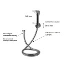 Set relax - doccetta bidet - con doccia a pulsante, flessibile e supporto lux Remer 332332OL