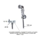 Set doccetta bidet con rubinetto e supporto cromato Remer 332RERCR