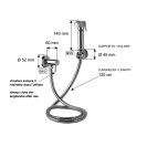 Set relax con doccetta bidet a pulsante, flessibile e rubinetto minimal all cromo Remer 332REL