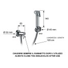 Set relax doccetta bide a pulsante, flessibile, rubinetto e supporto lux Remer 332REZ