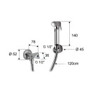 Doccetta bide con doccia a pulsante, flessibile, rubinetto e supporto lux - set relax Remer 332REZ129