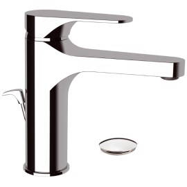 Miscelatore lavabo cromato remer con o senza scarico in ottone class line Remer L11L