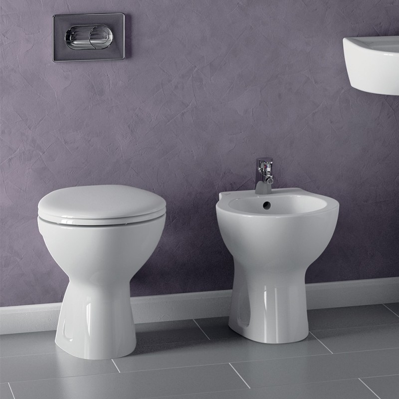 Vaso a terra serie quarzo/palio con scarico a parete Ceramica dolomite U00546