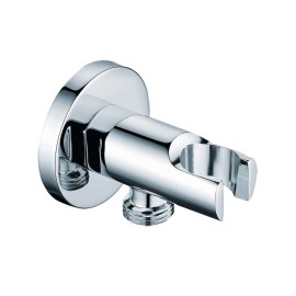 Presa d'acqua tonda in ottone con supporto doccetta Idrobric VALDOC0208SU