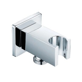 Presa d'acqua quadra in ottone con supporto doccetta Idrobric VALDOC0209SU