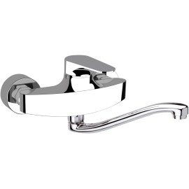 Rubinetto per lavello a muro con bocca a s girevole - serie class line Remer L41S