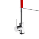Miscelatore lavello a bocca alta con doccetta estraibile e flessibile rosso winter Idrobric SCARUB0779RO