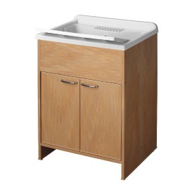 Lavatoio in resina 60x50 in kit colore frassino Idroclic IC9002KF