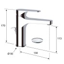 Miscelatore lavabo cromato remer con o senza scarico in ottone class line Remer L11L