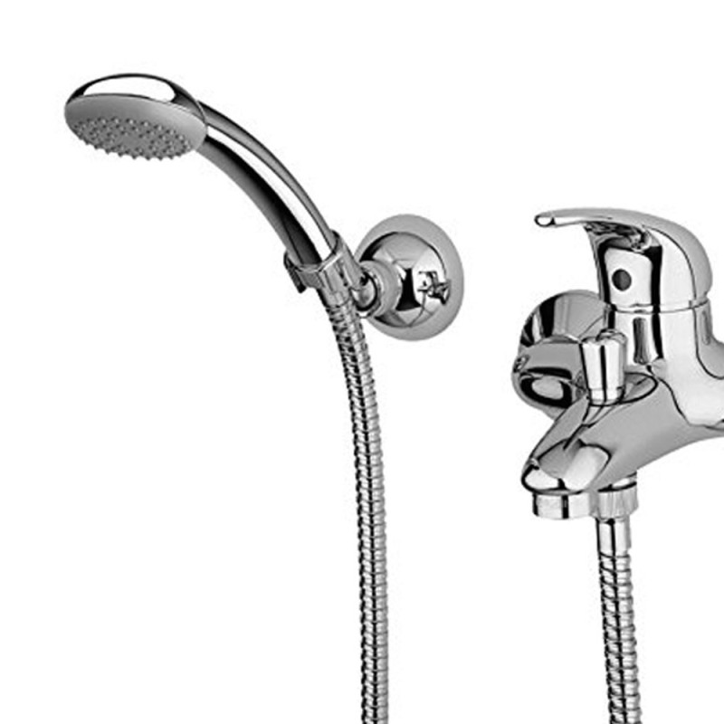 Miscelatore vasca/doccia paffoni serie nettuno due con duplex e supporto a muro fisso di colore bianco Paffoni ND023CC