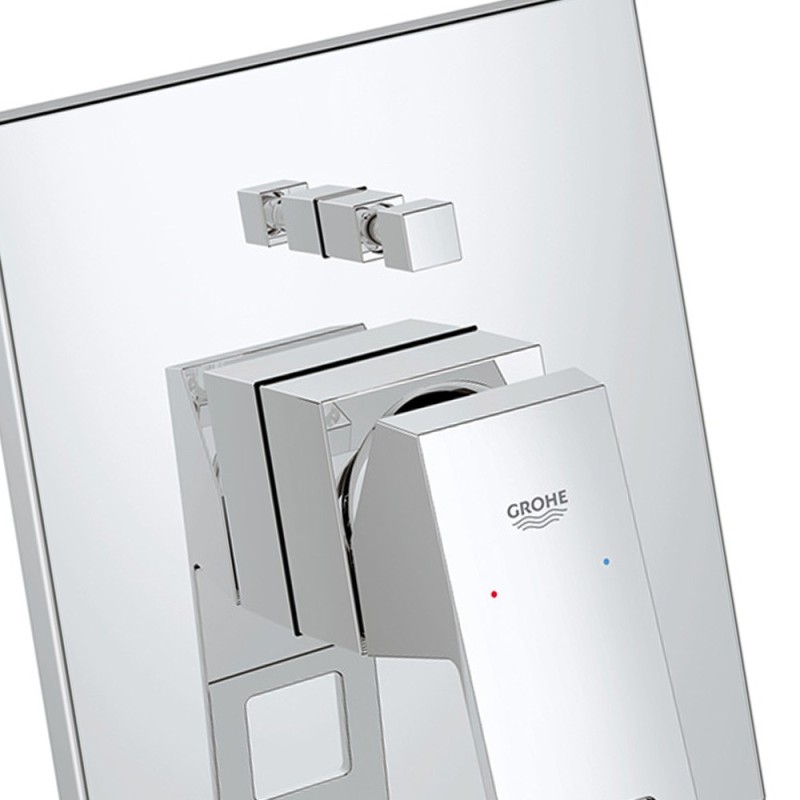 Miscelatore vasca doccia grohe a incasso con deviatore serie eurocube, parte esterna Grohe SCARUB0507CR