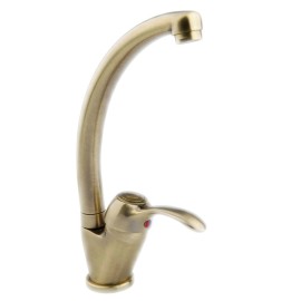 Rubinetto lavello bocca alta serie distri vecchio ottone Idrobric J42137