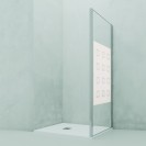 Parete fissa 87-89 cm vetro serigrafato 6 mm, h. 1,95 da abbinare ad una porta - new plus Aquasanit B0354PCR55