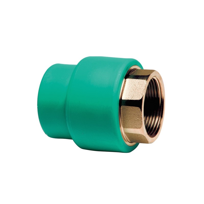 Manicotto diritto ff con inserto ottone filettato in ppr polipropilene verde Idrobric CARRPN00072X
