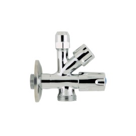 Rubinetto cromato sottolavabo 1/2" - 3/8" - 3/4" dado conico alto Idrobric BLIRUB0018SL